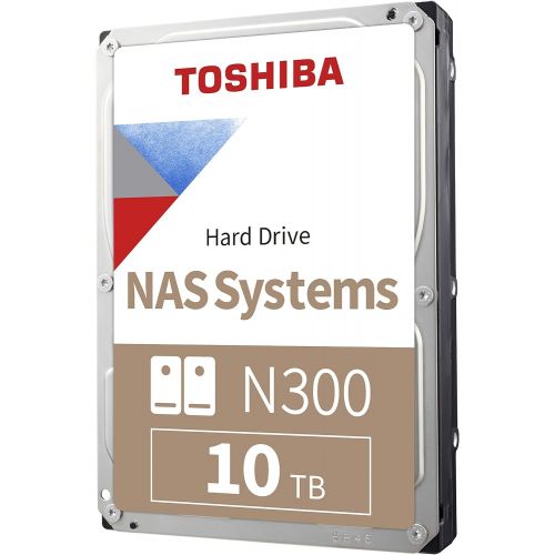  Toshiba N300 10TB NAS 3.5-Inch Internal Hard Drive - CMR SATA 6 Gb/s 7200 RPM 256 MB Cache - HDWG11AXZSTA