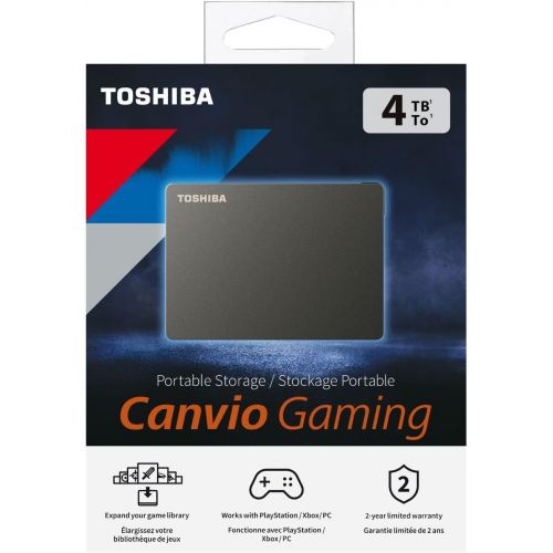  Toshiba Canvio Gaming 4TB Portable External Hard Drive USB 3.0, Black for PlayStation, Xbox, PC & Mac - HDTX140XK3CA