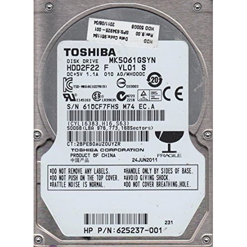  Toshiba MK5061GSYN 500 GB Internal Hard Drive (MK5061GSYN)