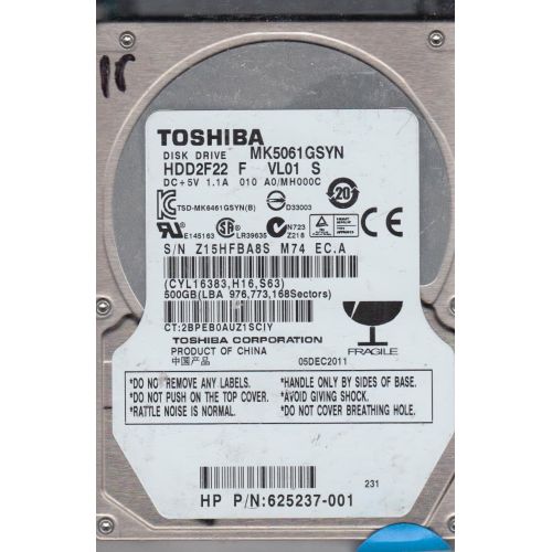  Toshiba MK5061GSYN 500 GB Internal Hard Drive (MK5061GSYN)
