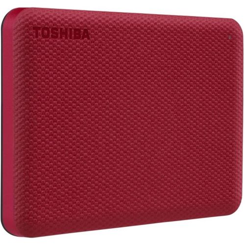  Toshiba Canvio Advance 2TB Portable External Hard Drive USB 3.0, Red - HDTCA20XR3AA