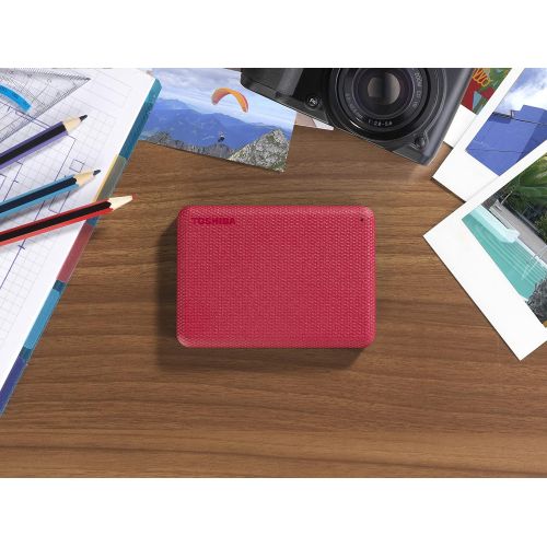  Toshiba Canvio Advance 2TB Portable External Hard Drive USB 3.0, Red - HDTCA20XR3AA