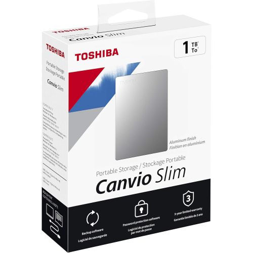  Toshiba 1TB Canvio Slim External USB 3.0 Hard Drive - HDTD310ES3DA