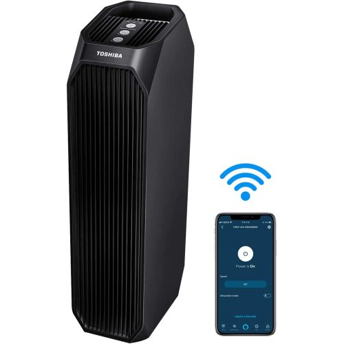  [아마존베스트]Toshiba Smart WiFi Air Purifier, 3-in-1 True HEPA Air Cleaner, Designed for Allergies, Pollen, Pets, Odors, Smoke and Dust, works with Alexa, Black  A Certified for Humans Device