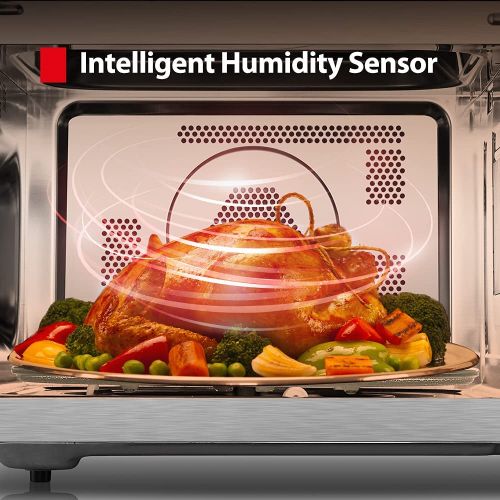  [아마존베스트]Toshiba ML-EC42P(BS) Microwave Oven with Healthy Air Fry, Smart Sensor, Easy-to-Clean Interior and ECO Mode, 1.5 Cu.ft, Black Stainless Steel