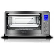 [아마존베스트]Toshiba AC25CEW-BS Digital Toaster Oven with Convection cooking and 9 Functions, 1500W, 6-Slice Bread/12-Inch Pizza, Black Stainless Steel