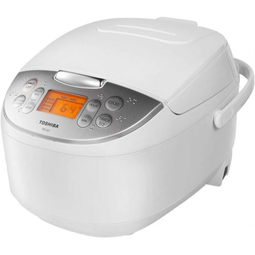  [아마존베스트]Toshiba TRCS01 Cooker 6 Cups Uncooked (3L) with Fuzzy Logic and One-Touch Cooking, Brown Rice, White Rice and Porridge