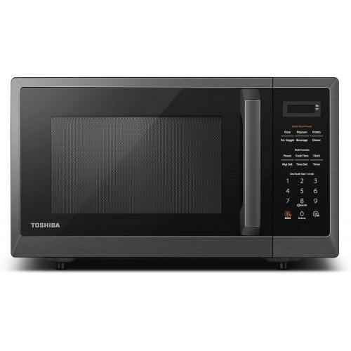  Toshiba ML2-EM09PA(BS) Microwave Oven with 6 Auto Menus, Position-Memory Turntable, Eco Mode, and Sound On/Off function, 0.9Cu.ft/900W, Black Stainless Steel