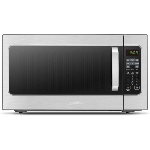  Toshiba ML2-EM62P(SS) Microwave Oven with Built-in Humidity Sensor, 6 Automatic Preset Menus, ECO Mode, Sound On/Off Option and Position Memory Function 2.2 cu. ft., 1200W, Stainle