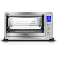 Toshiba AC25CEW-SS Digital Toaster Oven with Convection Cooking and 9 Functions, 6-Slice Bread/12-Inch Pizza, Stainless Steel