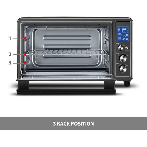  Toshiba Digital Toaster Oven with Double Infrared Heating and Speedy Convection, Larger 6-slice/12-inch Capacity, 1700W, 10 Functions and 6 Accessories Fit All Your Needs