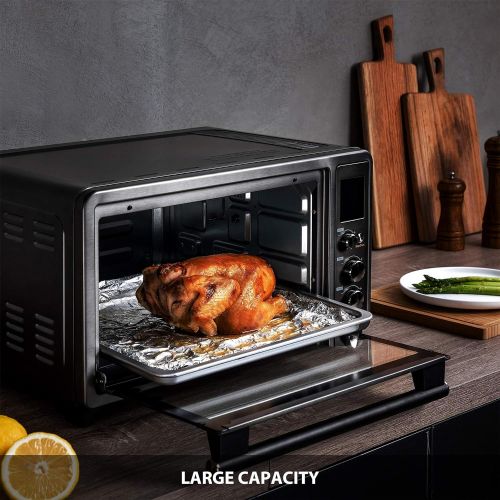  Toshiba Digital Toaster Oven with Double Infrared Heating and Speedy Convection, Larger 6-slice/12-inch Capacity, 1700W, 10 Functions and 6 Accessories Fit All Your Needs