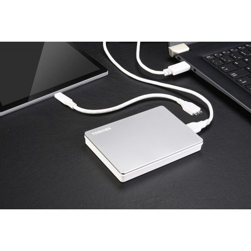  [아마존베스트]Toshiba Canvio Flex 2TB Portable External Hard Drive USB-C USB 3.0, Silver for PC, Mac, & Tablet - HDTX120XSCAA