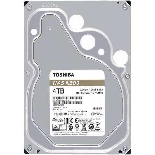  [아마존베스트]Toshiba N300 4TB NAS 3.5-Inch Internal Hard Drive - CMR SATA 6 GB/s 7200 RPM 128 MB Cache - HDWQ140XZSTA