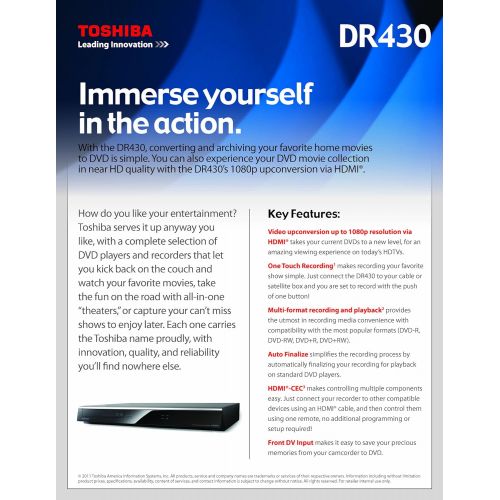  [아마존베스트]Toshiba DR430 DVD Recorder