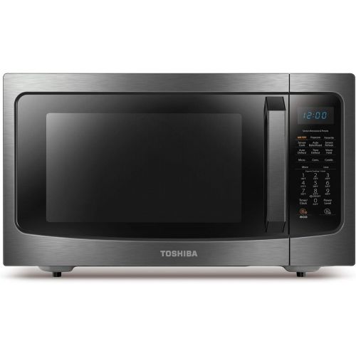  [아마존베스트]Toshiba ML-EC42P(BS) Microwave Oven with Healthy Air Fry, Smart Sensor, Easy-to-Clean Interior and ECO Mode, 1.5 Cu.ft, Black Stainless Steel