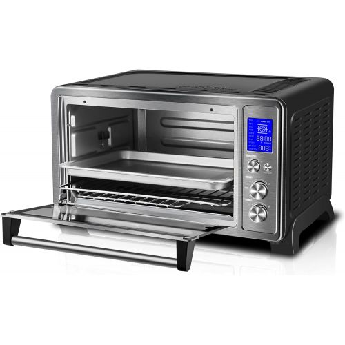  [아마존베스트]Toshiba AC25CEW-BS Digital Toaster Oven with Convection cooking and 9 Functions, 1500W, 6-Slice Bread/12-Inch Pizza, Black Stainless Steel