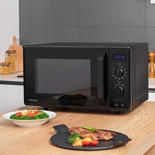  [아마존베스트]Toshiba MW2-AG23PF(BK) Mikrowelle / 3-in-1 Mikrowelle mit Grill & Kombi-Funktion / 23L / 900W / 1000W Grill/energiesparender ECO-Funktion/Drehteller mit Positionsspeicher/Schwarz