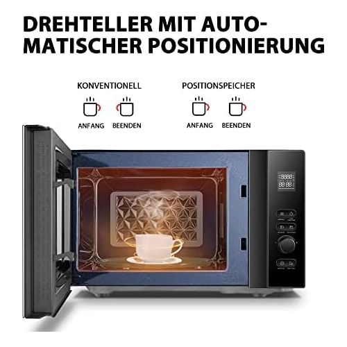  [아마존베스트]Toshiba MV-AM20T(BK) Microwave / Solo Microwave - 20 L / 800 W / 5 Power Levels / 12 Automatic Programs / Enamel Interior / Easy to Clean / Defrost Function / Glass Turntable (24.5