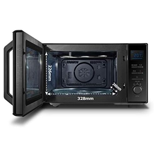  [아마존베스트]Toshiba MW2-AC25TF(BK) 4-in-1 Mikrowelle mit Heissluft & Grill & Kombi Funktion / 25L / 900W / 1100W Grill / 2100W Heissluft/Emaille Innenraum/Drehteller mit Positionsspeicher/Schwar