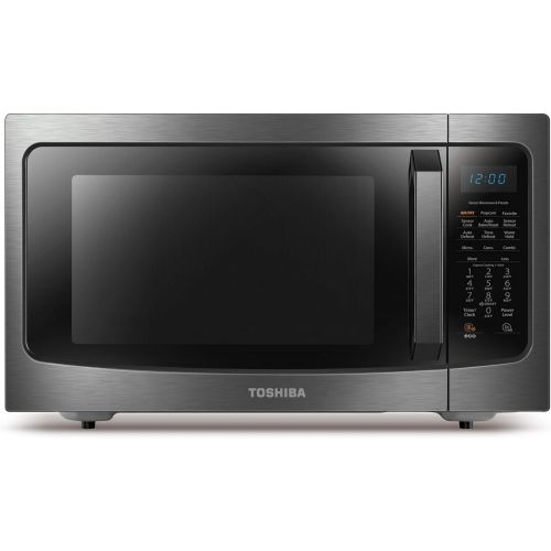  Toshiba EC042A5C-BS Microwave Oven with Convection Function Smart Sensor and LED Lighting, 1.5 Cu.ft, Black Stainless