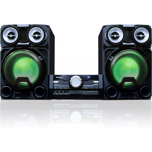  Toshiba TY-ASW8000 800 Watt Bluetooth Stereo Sound System: Wireless Mini Component Home Speaker System with LED Lights