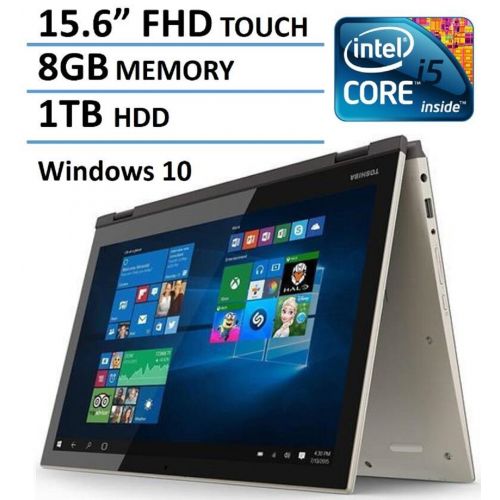  2016 Toshiba Fusion L55W 15.6 2-in-1 Convertible Full HD Touchscreen Laptop, Intel i5-5200U, 8GB RAM, 1TB HDD, Backlit Keyboard, HD Webcam, 802.11AC, Bluetooth, HDMI?Windows 10, Sa