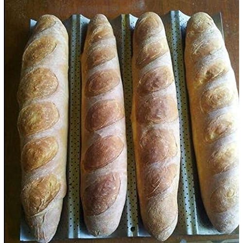  Tebery 4 mulden Antihaft Baguette-Backblech Baguetteform , 38*33*2.5cm