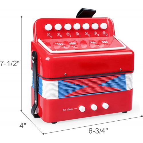  [아마존베스트]Tosnail Kids Piano Percussion Accordion Musical Toy, Red