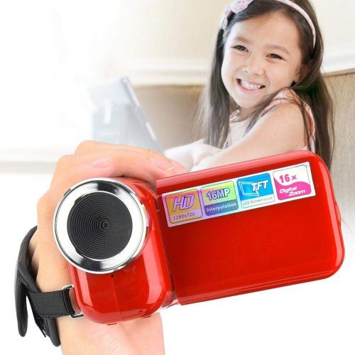  [아마존베스트]Tosuny Video Camera, 16X HD 1080 x 720 2 Inch TFT LCD Screen Digital Video Camera Camcorder Supports Photography and Video for Cycling, Climbing and Running. Best Gift for Birthday (Red)