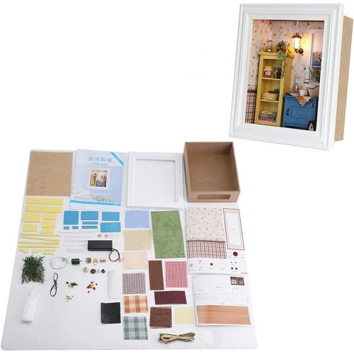  Tosuny Romantic and Cute Dollhouse Miniature DIY House Kit, Creative Room with Furniture and Photo Frame Type for Home Decoration, Perfect DIY Gift for Kids, Friends, Lovers and Families,