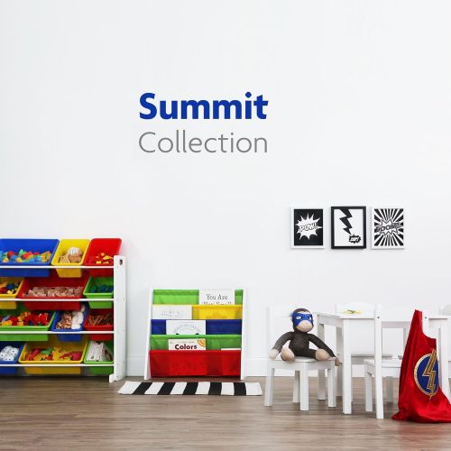 튜터 [아마존 핫딜]  [아마존핫딜]Tot Tutors Kids Toy Storage Organizer with 12 Plastic Bins, White/Primary (Summit Collection)