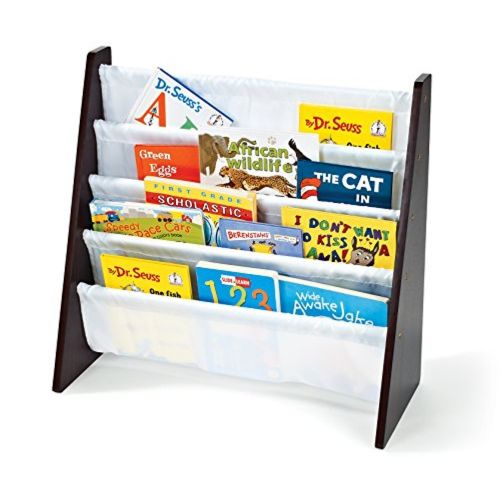 튜터 Tot Tutors Bundle Includes 2 Items Kids Toy Storage Organizer with 12 Plastic Bins, Natural/Primary (Primary Collection) and Kids Book Rack Storage Bookshelf, Espresso/White