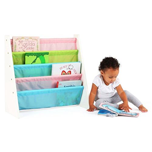 튜터 Tot Tutors Bundle Includes 2 Items Kids Toy Storage Organizer with 12 Plastic Bins, WhitePastel (Pastel Collection) and Kids Book Rack Storage Bookshelf, WhitePastel (Pastel