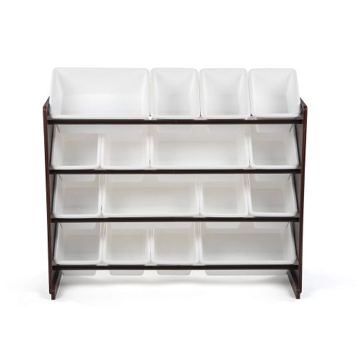 튜터 Tot Tutors WO142 Extra-Large, Supersized Toy Storage Organizer White Bins, Espresso Collection