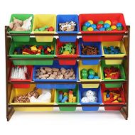 Tot Tutors WO420 Discover Collection Supersized Wood Toy Storage Organizer Toddler EspressoPrimary