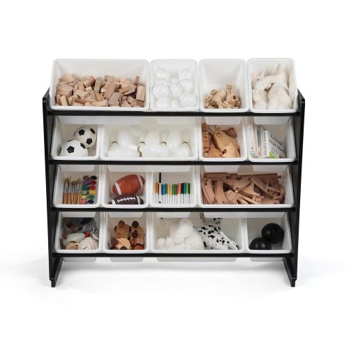 튜터 Tot Tutors WO420 Discover Collection Supersized Wood Toy Storage Organizer Toddler EspressoPrimary