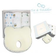 Tot and Totddler Tot&Totddler Baby Swaddle Blanket 100% Cotton 3 pack with a Baby Pillow for Head Shaping Perfect Gift For Newborn