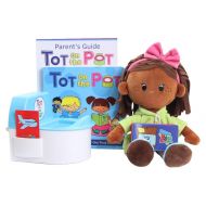 Tot on the Pot Potty Training with Tot On The Pot (Dark Girl) - Complete Kit Includes Parents Guide, Childrens Book, TOT Doll, Toy Toilet & Activity Reward Cards |...