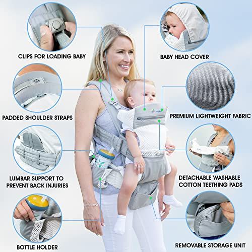  TotCraft Baby Carrier New Born to Toddler ?Infant & Child Carrier with Lumbar Support for Men & Women ?Baby Backpack Carrier for Hiking - All Carry Positions Baby Holder & Sling Carrier - M