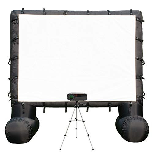  Total HomeFX Pro Weather-Resistant Inflatable Theatre Kit with Outdoor Projector, Projection Screen, and Projector Stand