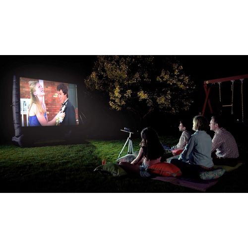  Total HomeFX Pro Weather-Resistant Inflatable Theatre Kit with Outdoor Projector, Projection Screen, and Projector Stand