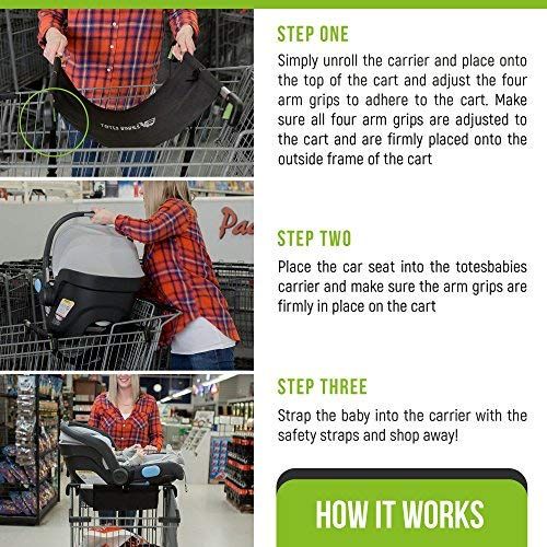  Totesbabies Totes Babies | Car Seat Carrier | Fits Most Shopping Carts | Holds All Car Seat Models | Shopping with Babies Made Simple | Meets All CPSC Safety Standards | Hammock Style Design