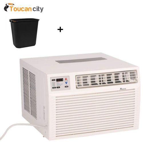  Toucan City 7 Gal Trash can and Amana 11,600 BTU R-410A Window Air Conditioner with 3.5 kW Electric Heat and Remote AE123G35AX