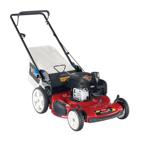  Toucan City Toro Recycler 22 SmartStow Briggs and Stratton High Wheel Gas Walk Behind Push Mower 21329 and Gas Can