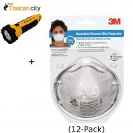 3M Household Cleanser Odor Respirator Mask ((2-Pack)(Case of 12)) 8246PA1-A and Toucan City LED flashlight