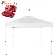 Toucan City Tool Kit (9-Piece) and Everbilt NS HPP 100 10 ft. x 10 ft. Commercial Instant Canopy-Pop Up Tent with Wall Panel White NS HPP100