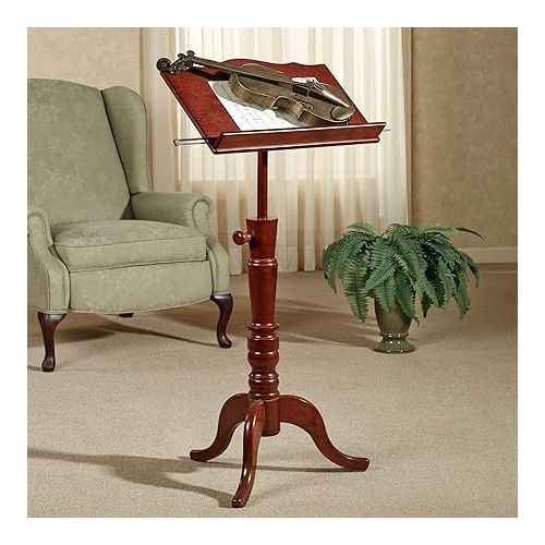  Touch of Class Aubrie Music Stand Adjustable Classic Cherry One Size - Traditional Wooden Artisanship - Musical Professional Wood Stands for Sheet Notes, Conductors, Studio - 53 Inches High