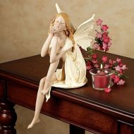 Touch of Class Pixie Dust Fairy Figurine Shelf Sitter - Mauve, Ivory - Winged Sprite for Bedroom, Living Room, Mantel, Garden, Office - Blowing Kisses - Faerie Decor