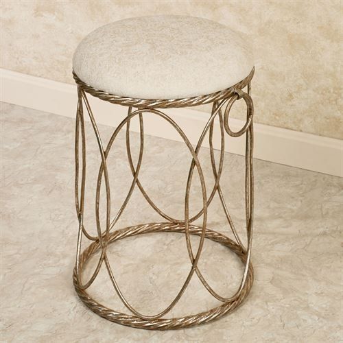  Touch of Class Katryna Vanity Stool Gold Silver